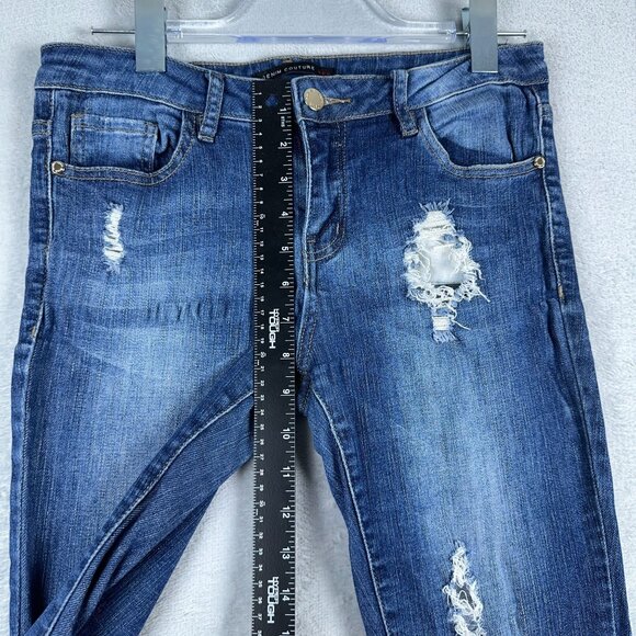 Denim Couture Slim Straight Leg Jeans Distressed Denim Womens Blue Size 7 - Picture 8 of 11